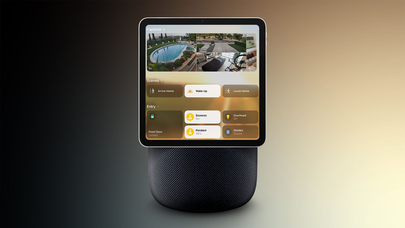 Apple HomePod 3 wall-mounted smart home display concept