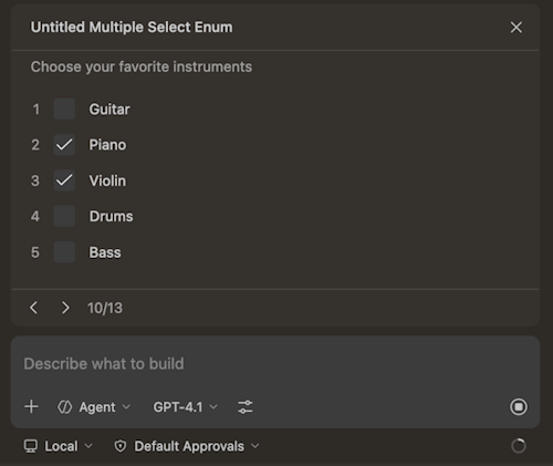 VS Code MCP server sandboxing elicitation UI