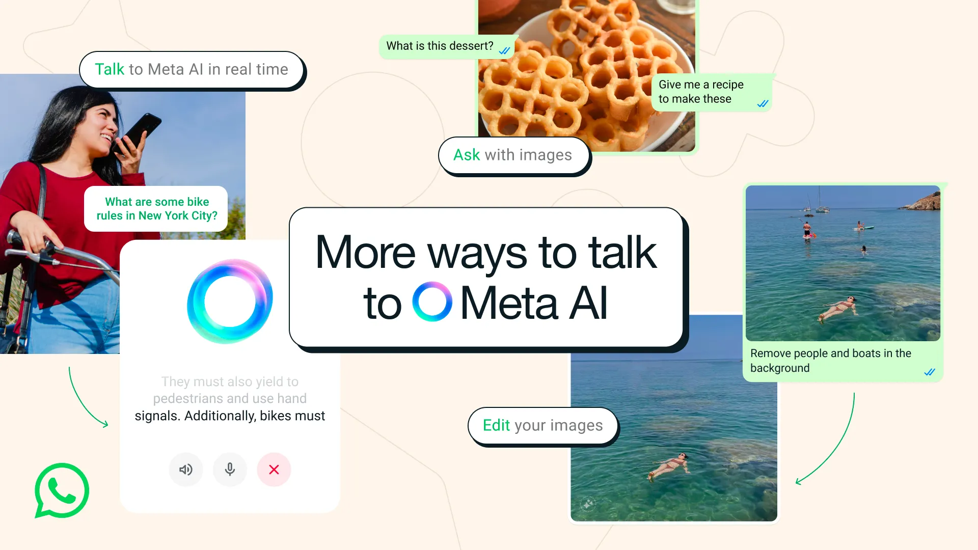Meta AI WhatsApp features including voice and photo analysis