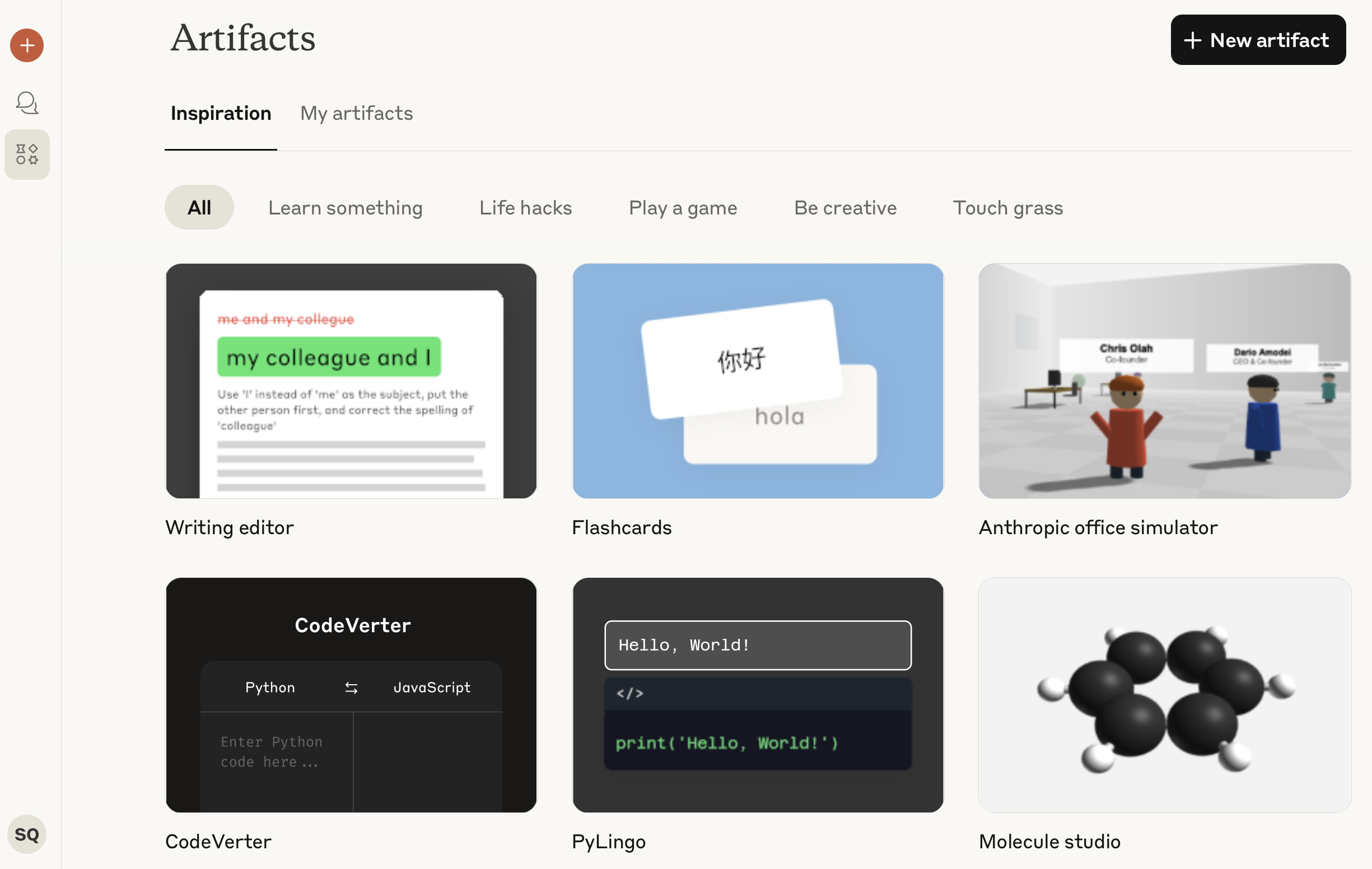 Claude Artifacts 노코드 앱 생성 데모
