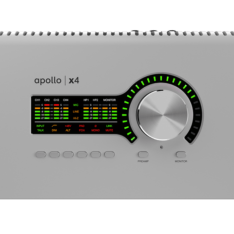 UAD Apollo x4 Heritage Edition front panel and controls