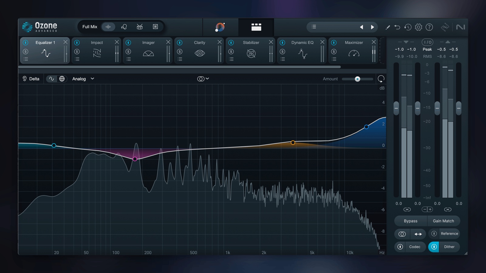 iZotope Ozone 11 Advanced mastering interface
