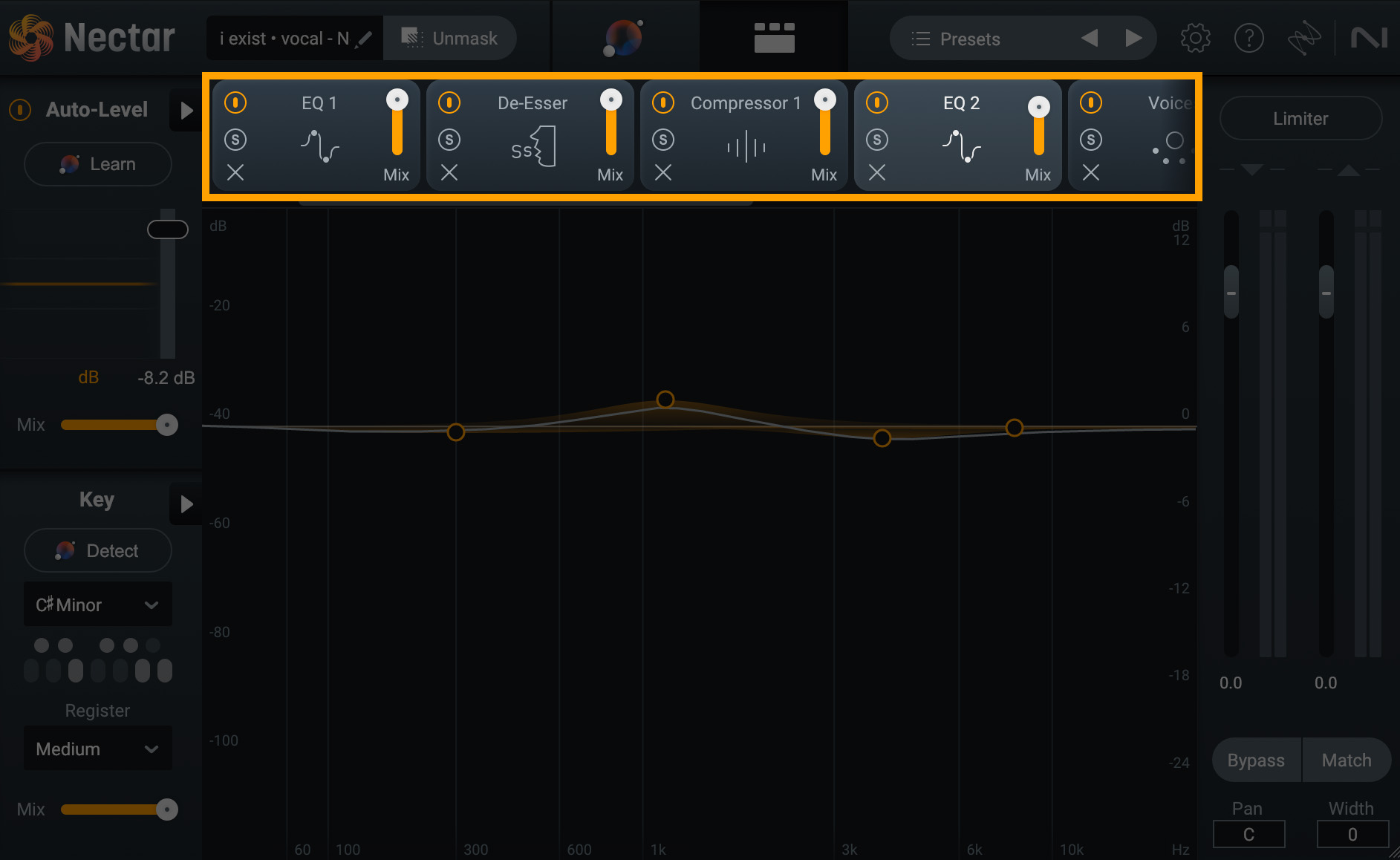 보컬 체인 시그널 프로세싱 플러그인 인터페이스