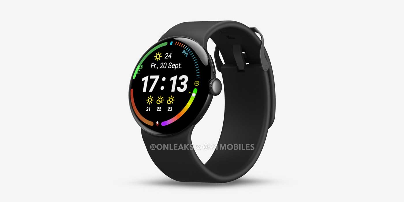 Google Pixel Watch 4 leaked render front view