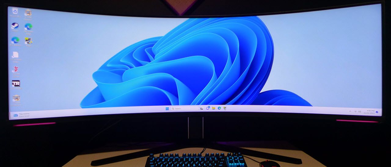 Samsung Odyssey Neo G9 57-inch ultrawide dual 4K curved gaming monitor rear view