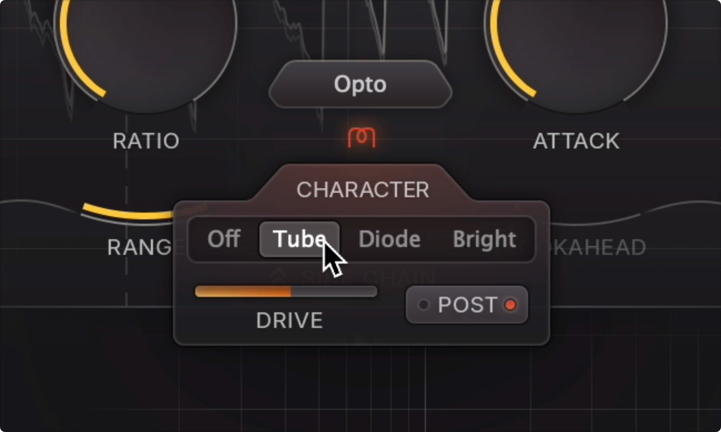 FabFilter Pro-C 3 캐릭터 모드 패널