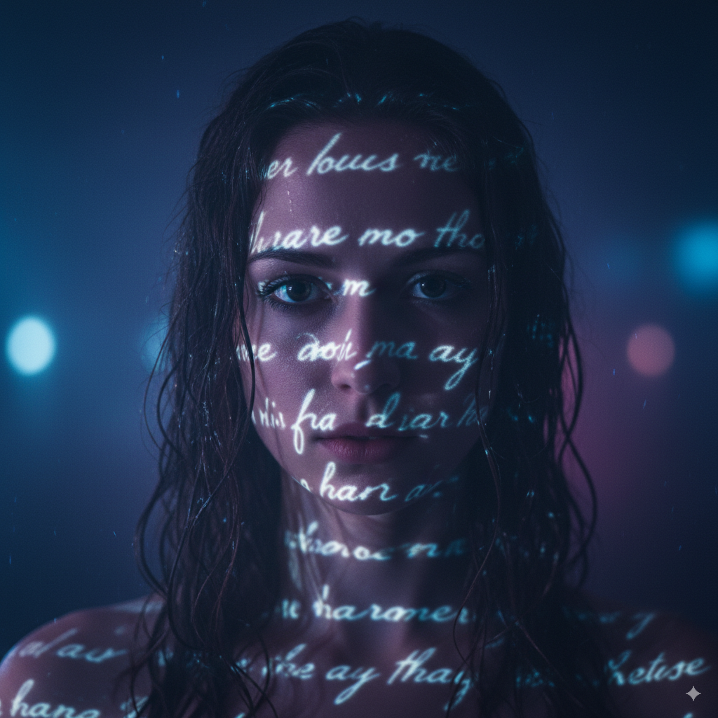 Neon Whispers on Wet Skin