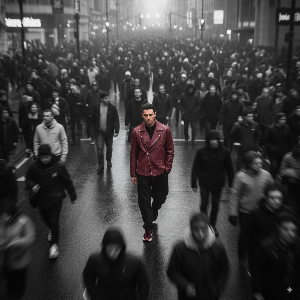 High Angle Monochrome Crowd Portrait