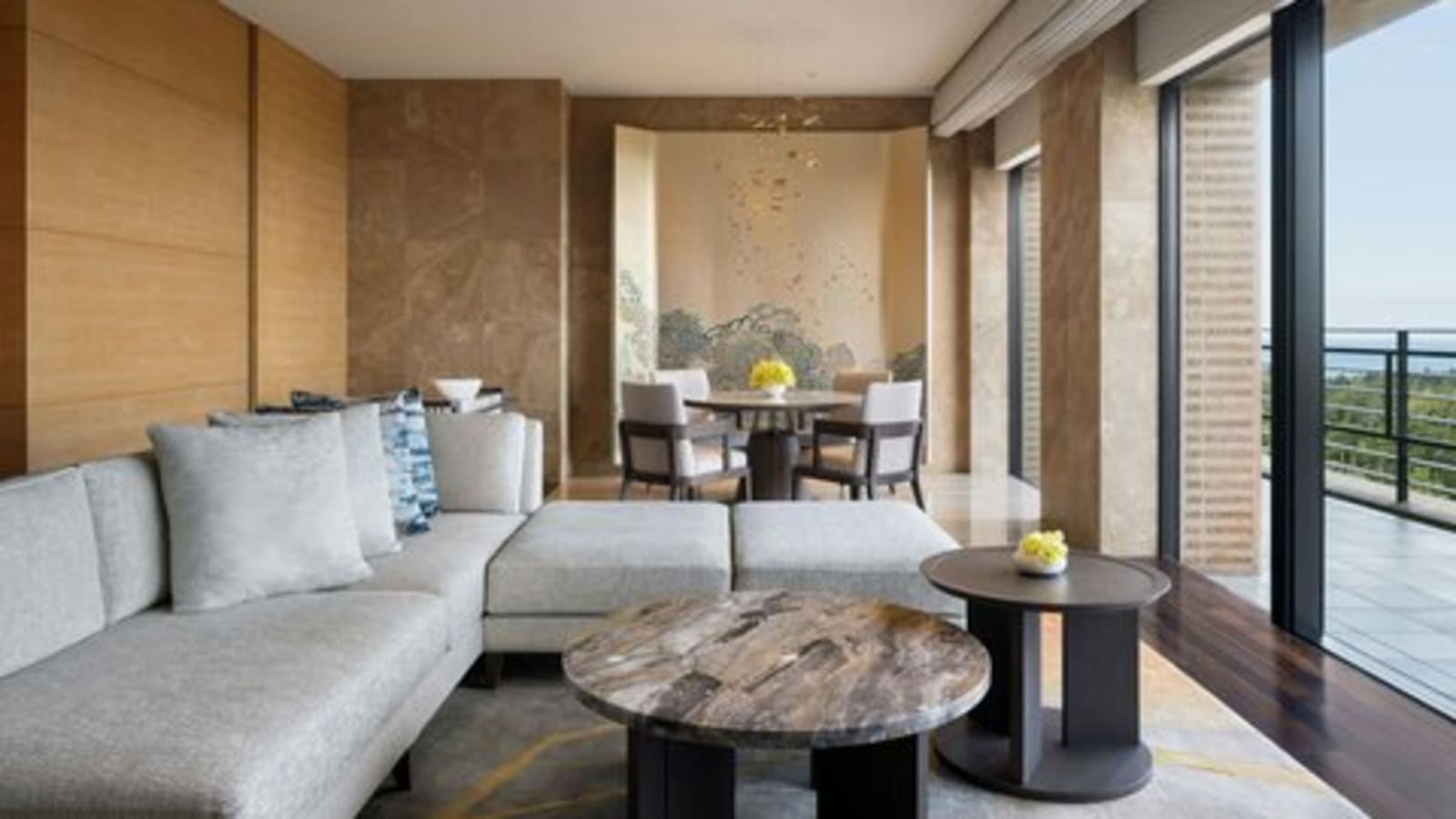 Elegant suite at The Ritz-Carlton Okinawa.