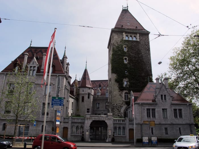 Imposing Chateau d'Ouchy Lausanne