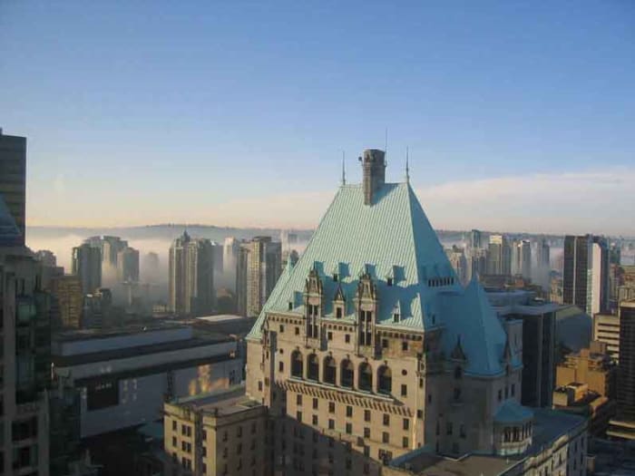 Imposing Fairmont Hotel Vancouver in Vancouver