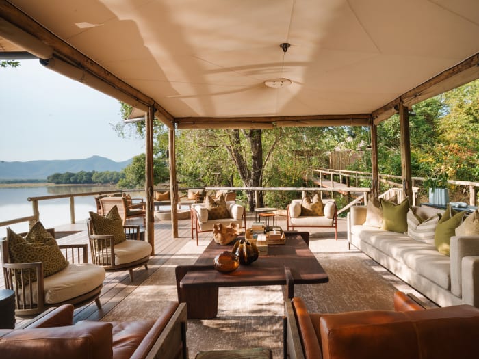 Cozy relaxation area at Mfuwe Lodge, the Bushcamp Company South Luangwa National Park