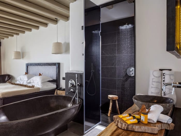 Elegant room at Myconian Utopia Resort Mykonos