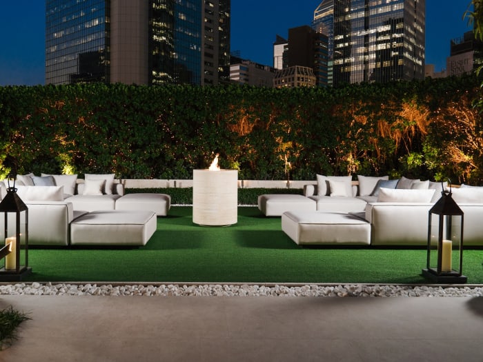 Stylish outdoor space at The Upper House Hong Kong