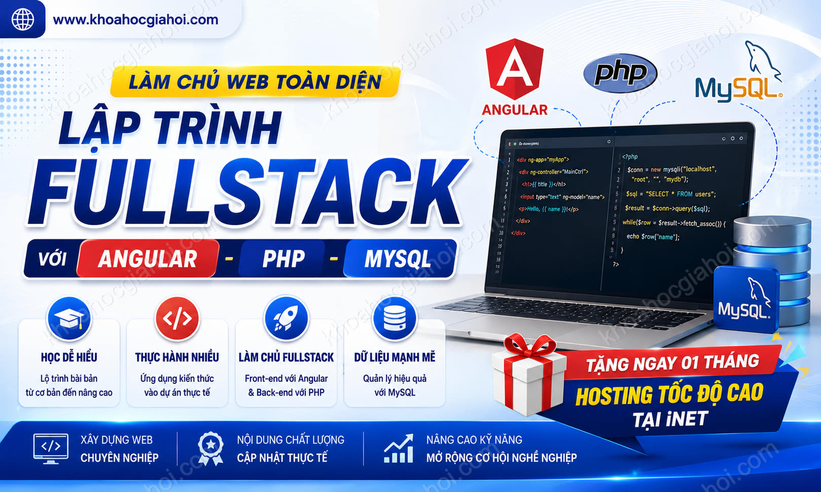 Khóa Học Lập Trình FULLSTACK Với ANGULAR - PHP - MYSQL