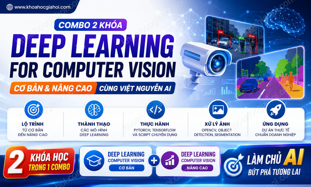 Combo 2 Khóa Deep Learning For Computer Cơ Bản Và Nâng Cao Vision Cùng Việt Nguyễn AI