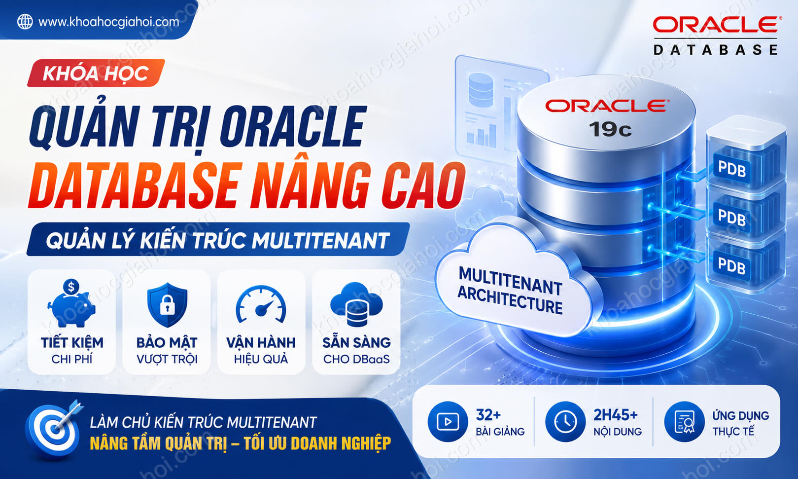 Khóa Học Quản Trị Oracle Database Nâng Cao - Quản Lý Kiến Trúc Multitenant