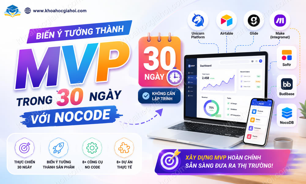 Khóa Học Biến Ý Tưởng Thành Mvp Trong 30 Ngày Với Nocode