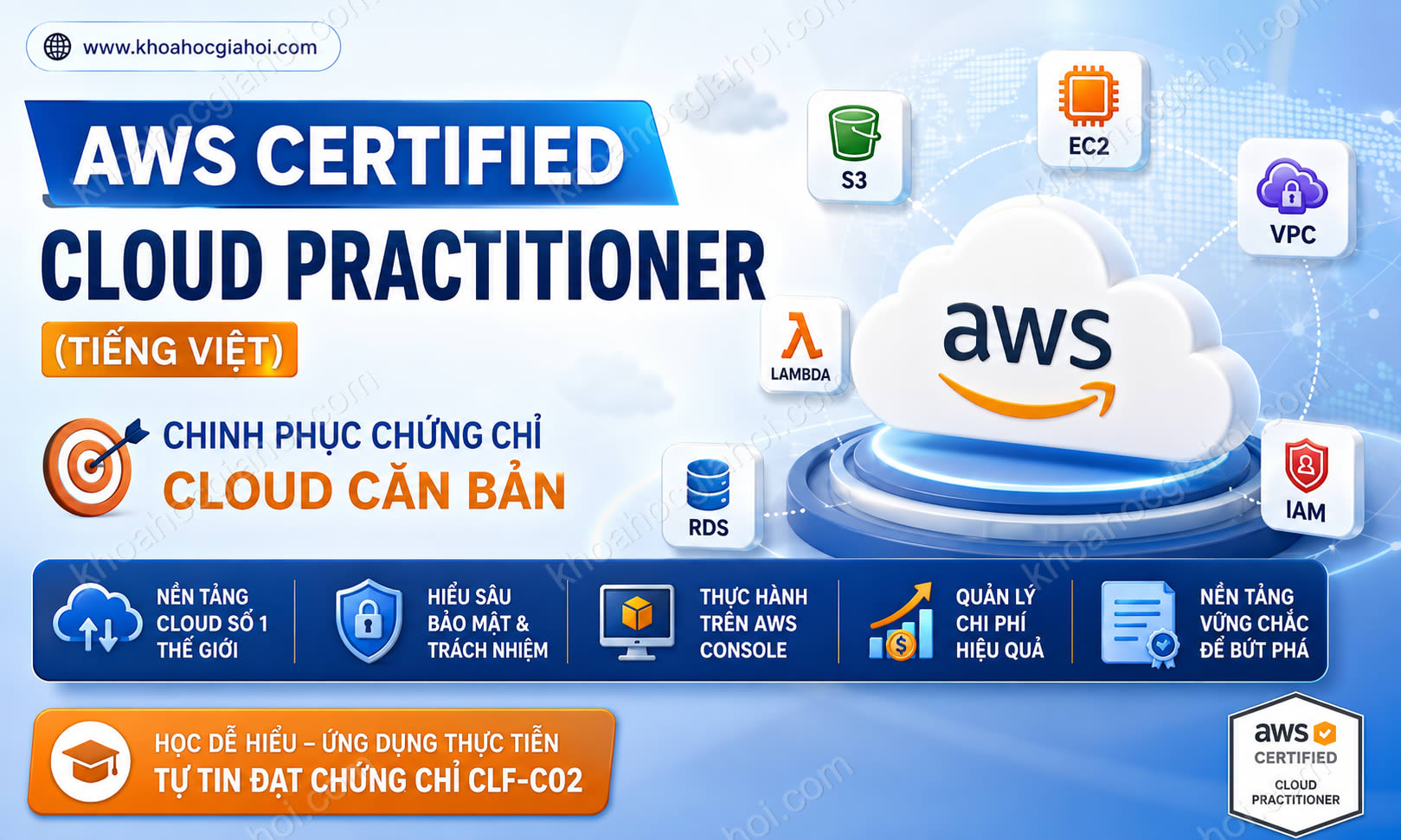 Khóa Học AWS Certified Cloud Practitioner (Tiếng Việt) Khóa Học AWS Certified Cloud Practitioner (Tiếng Việt)