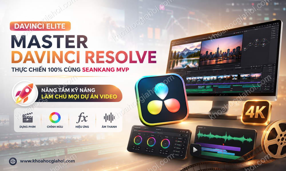 Khóa Học Davinci Elite – Master Davinci Resolve Thực Chiến 100% Cùng Seankang Mvp