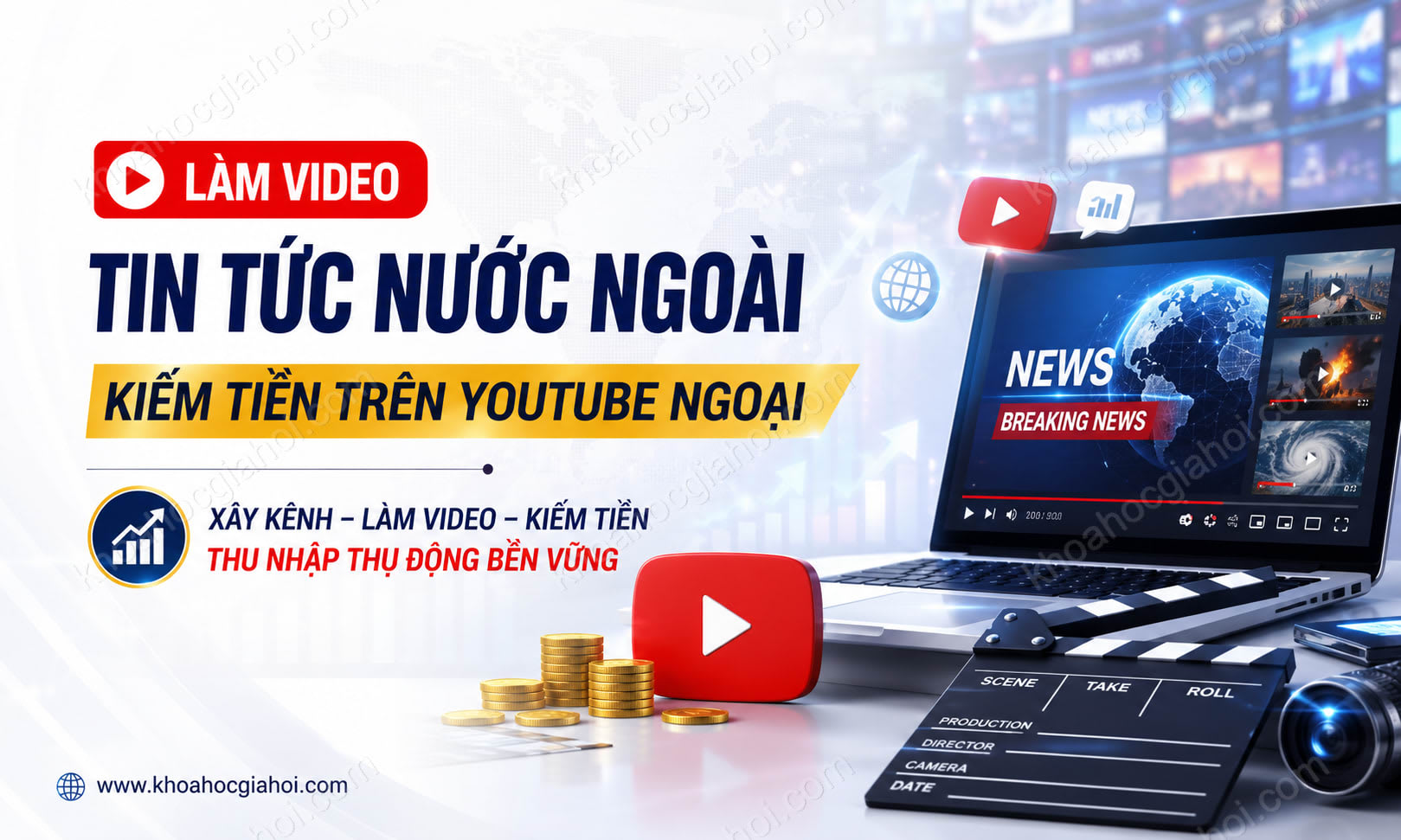 Khoá Học Làm Video Tin Tức Nước Ngoài Kiếm Tiền Trên Youtube Ngoại