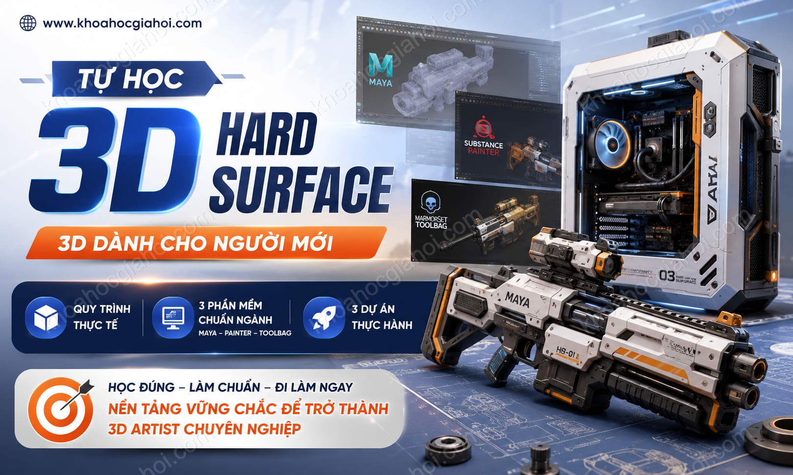 Khóa Học Tự học 3D Hard Surface - Khóa học 3D dành cho người mới