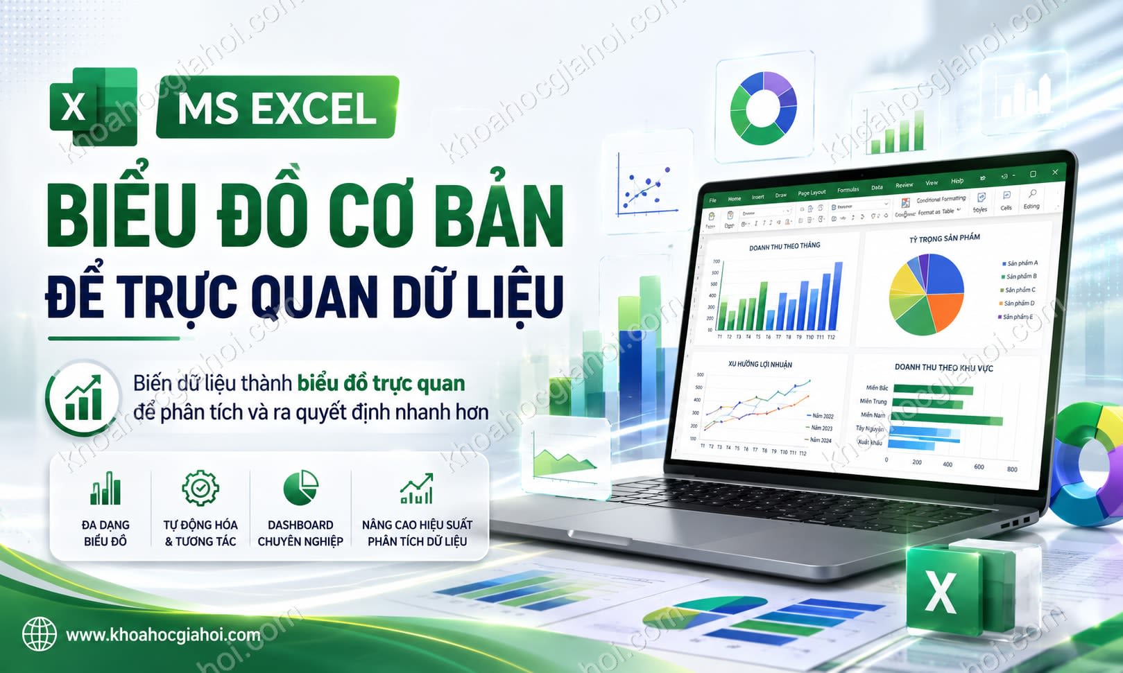 Khóa học MS Excel: Biểu đồ cơ bản để trực quan dữ liệu