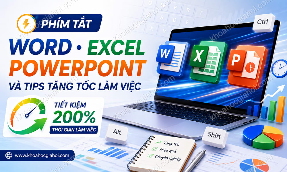 Khóa học Phím tắt trong Word, Excel, PowerPoint và tips để tăng tốc độ làm việc