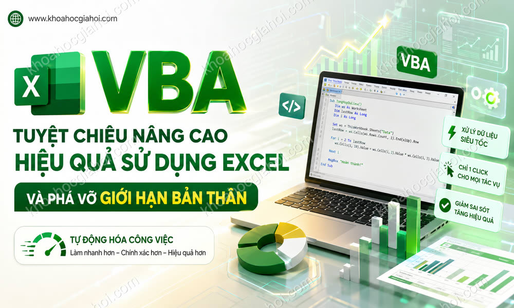 Khóa Học Vba Tuyệt Chiêu Nâng Cao Hiệu Quả Sử Dụng Excel Và Phá Vỡ Giới Hạn Bản Thân