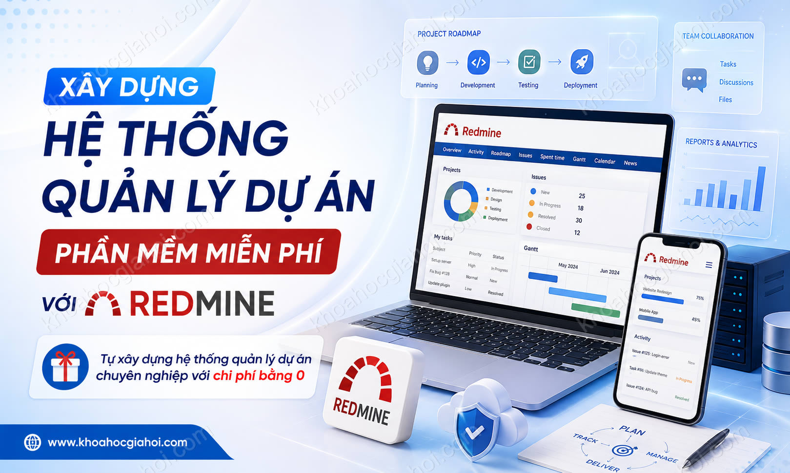 Khóa Học Xây Dựng Hệ Thống Quản Lý Dự Án Phần Mềm Miễn Phí Với Redmine Khóa Học Xây Dựng Hệ Thống Quản Lý Dự Án Phần Mềm Miễn Phí Với Redmine