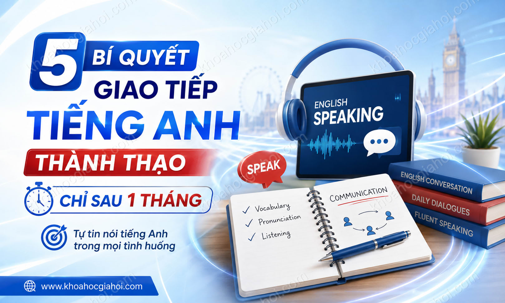 Khóa Học 5 Bí Quyết Giao Tiếp Tiếng Anh Thành Thạo Chỉ Sau Một Tháng