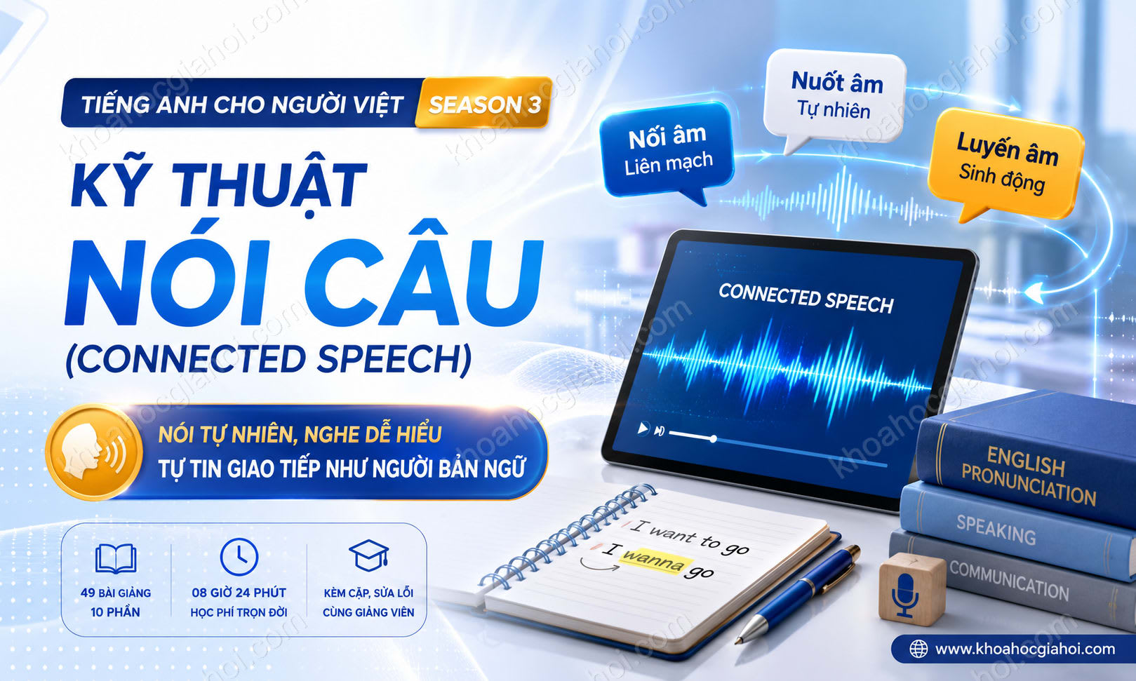Khóa Học Tiếng Anh Cho Người Việt - Season 3: Kỹ Thuật Nói Câu (Connected Speech)