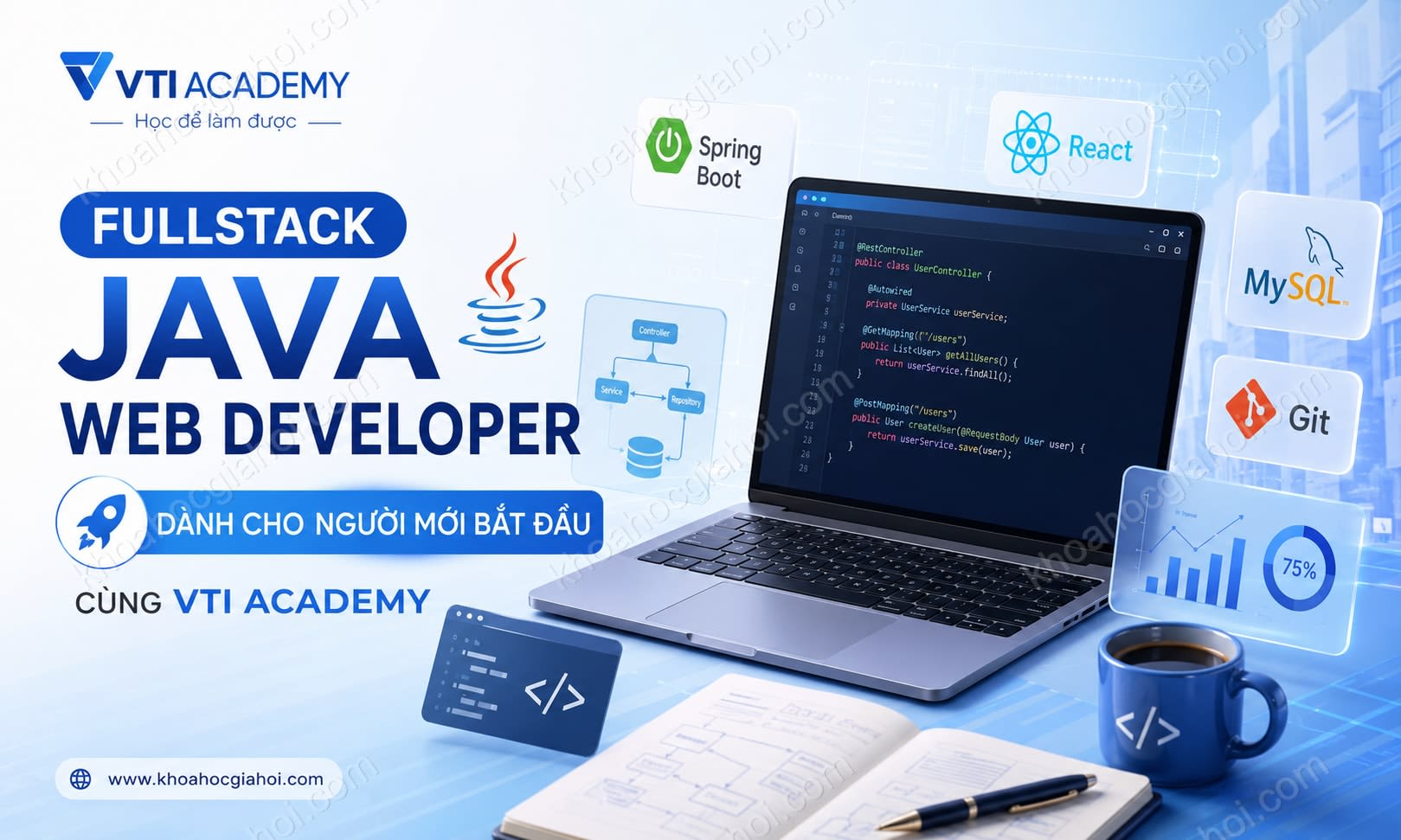 Khóa Học Fullstack Java Web Developer Dành Cho Người Mới Bắt Đầu Cùng Vti Academy