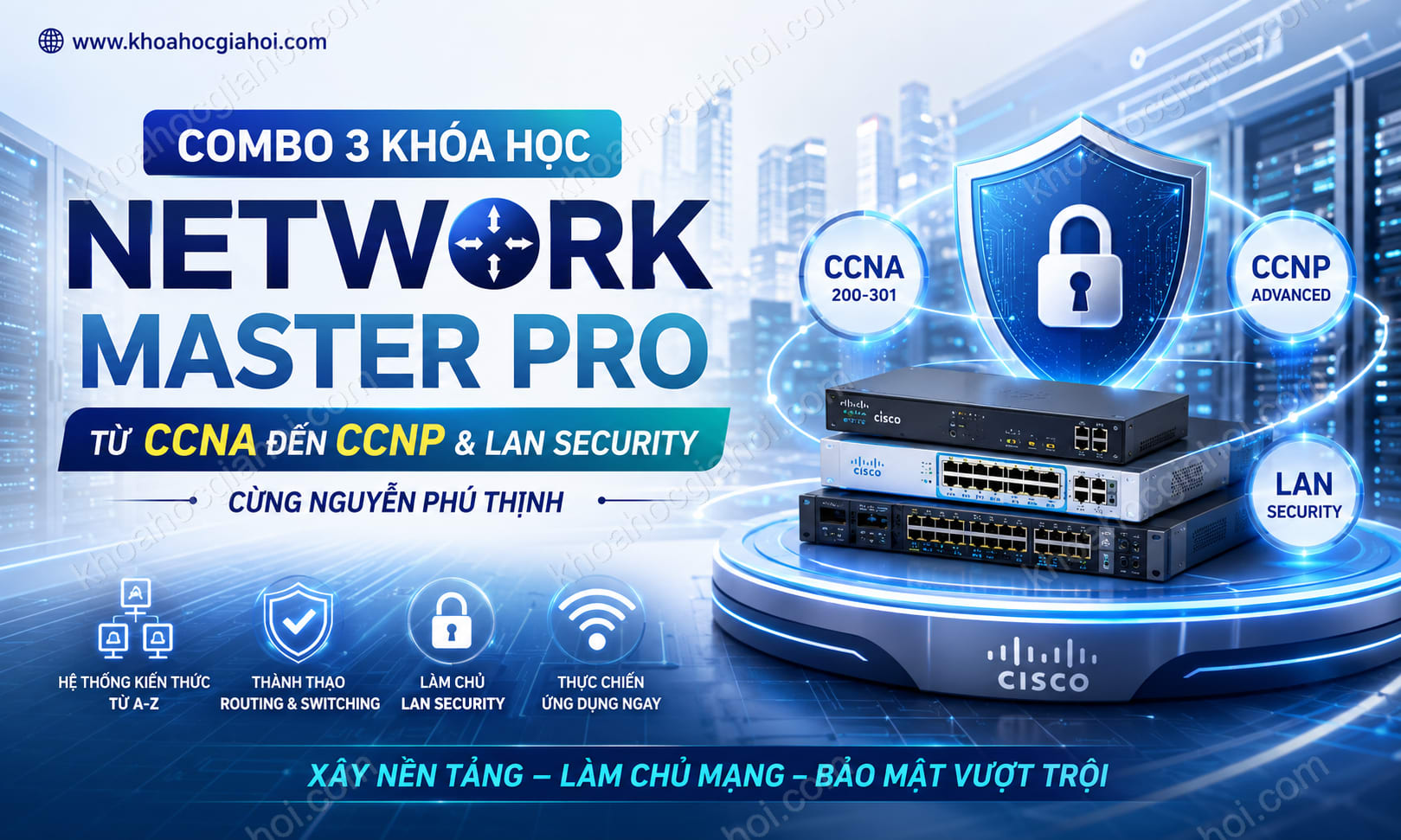 Combo 3 Khóa Học Network Master Pro – Từ CCNA Đến CCNP & Lan Security Cùng Nguyễn Phú Thịnh - Kai.edubit.vn
