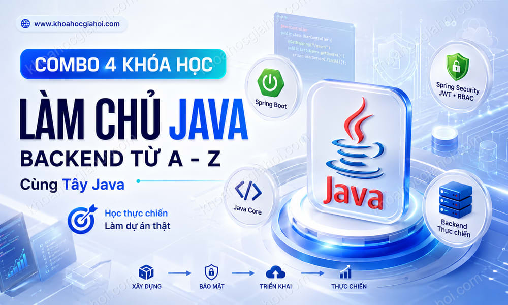 Combo 4 Khóa Học Làm Chủ Java Backend Từ A - Z Cùng Tây Java
