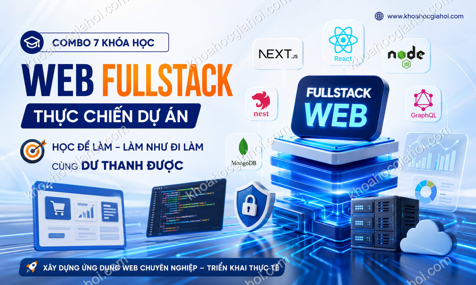 Combo 7 Khóa Học Web Fullstack – Thực Chiến Dự Án Như Đi Làm Cùng Dư Thanh Được