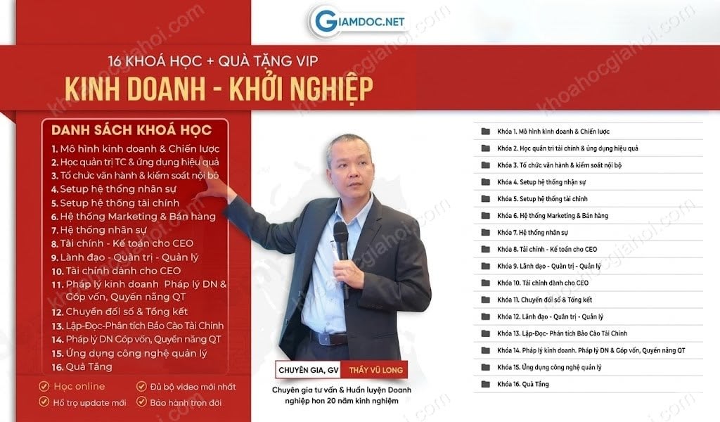 Combo 16 Khóa Học GiamDoc.net Thầy Vũ Long