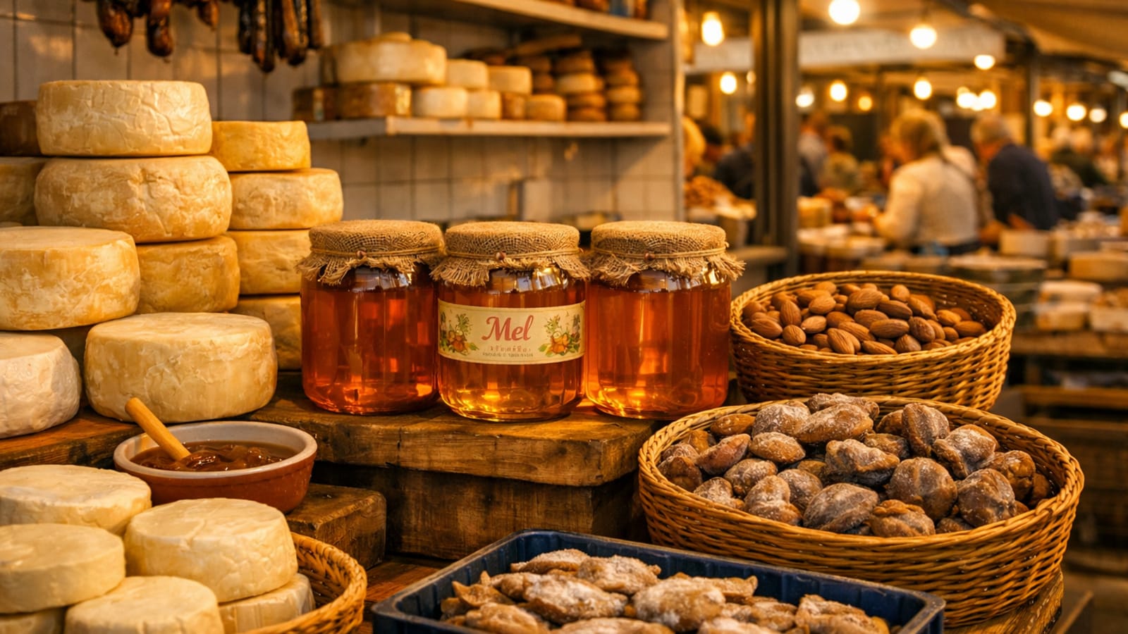 Details de produits frais au marche municipal de Faro.