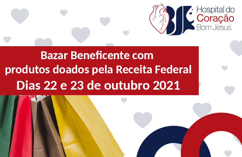 Bazar beneficente com produtos doados pela Receita Federal