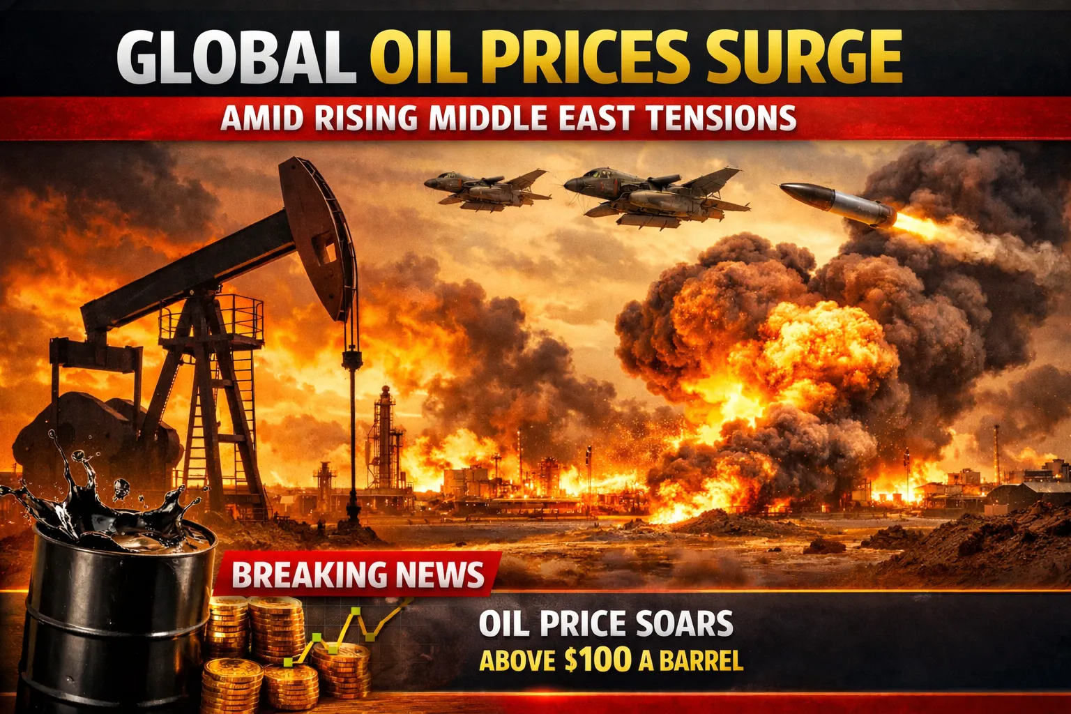 Global Oil Prices Surge Above $100 as Middle East Conflict Escalates