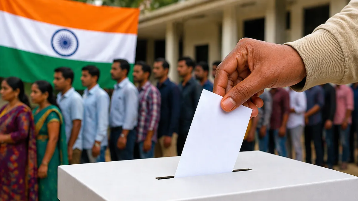 Indian voter casting vote during West Bengal Assembly Election 2026 polling day security arrangements