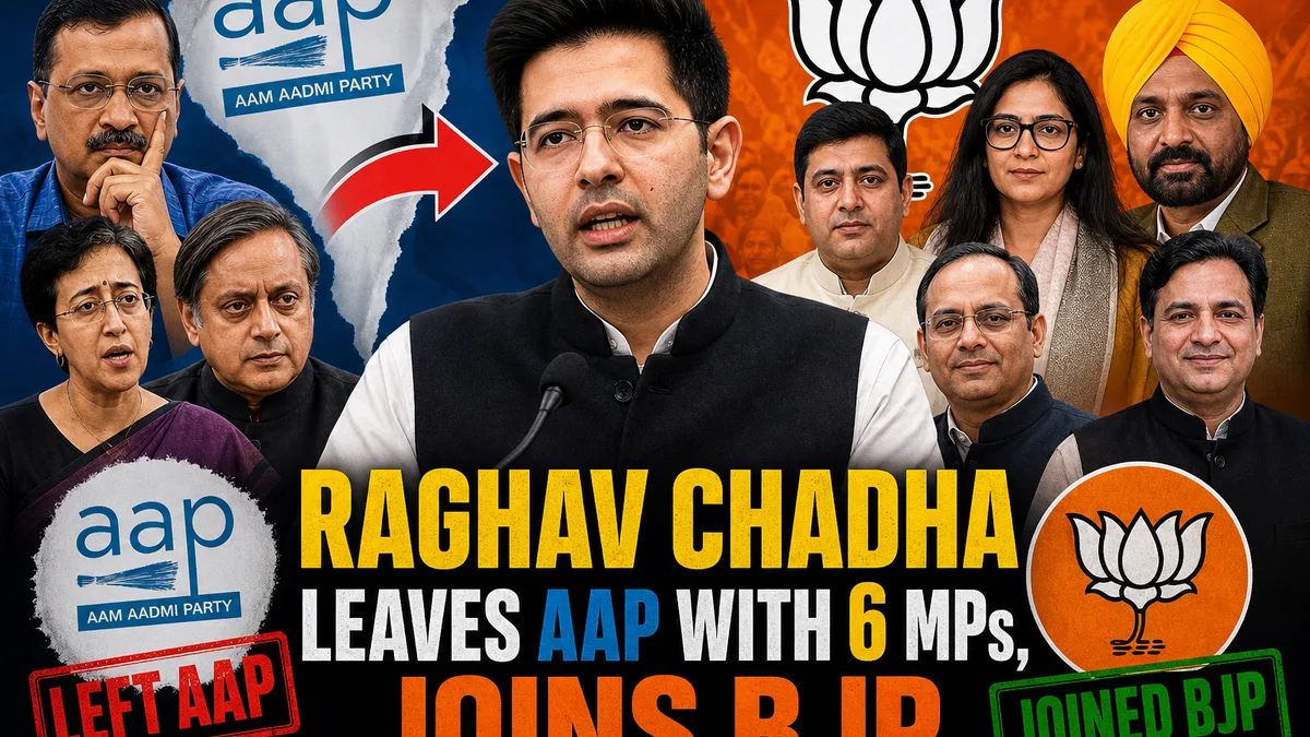Raghav Chadha joins BJP with six AAP Rajya Sabha MPs after leaving Aam Aadmi Party, major political shift in India Parliament 2026