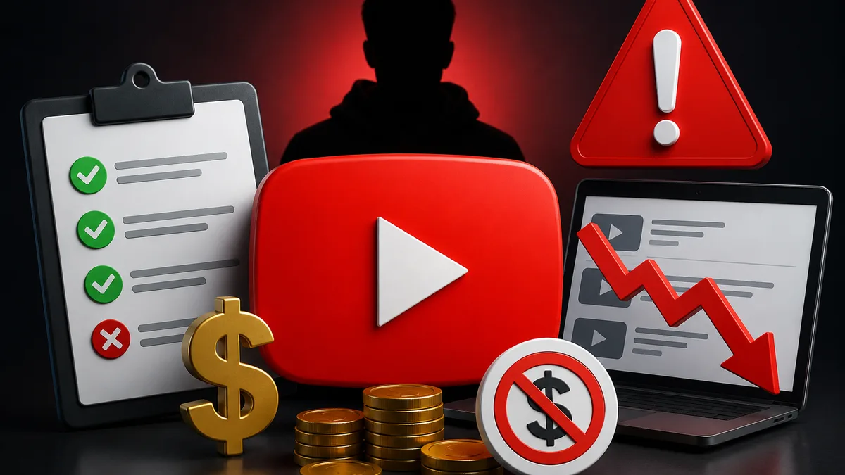 YouTube monetization 2026 update with AI content crackdown and creator earnings warning