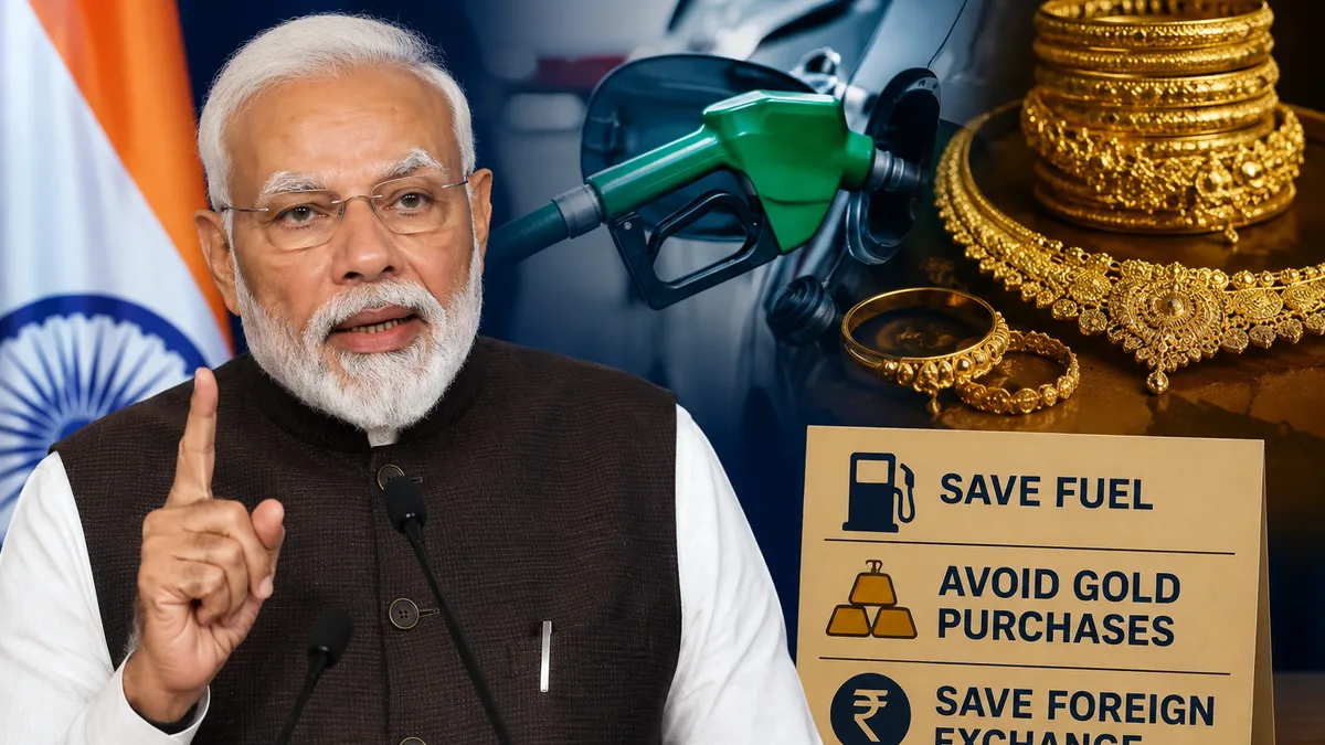 PM Modi Appeals Citizens to Save Fuel and Avoid Gold Purchases Amid Global Crisis