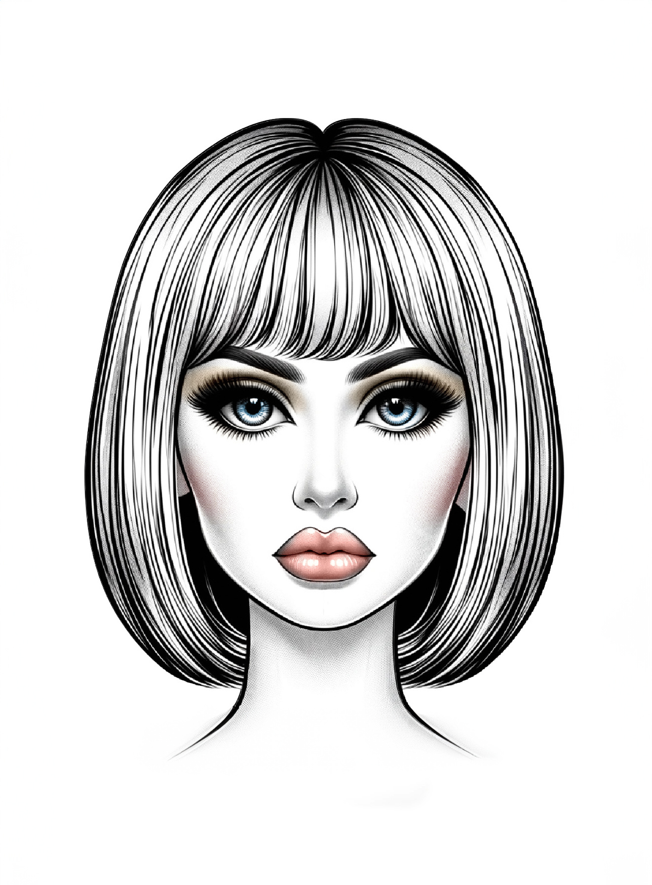 Close-up of Ina Balke's makeup