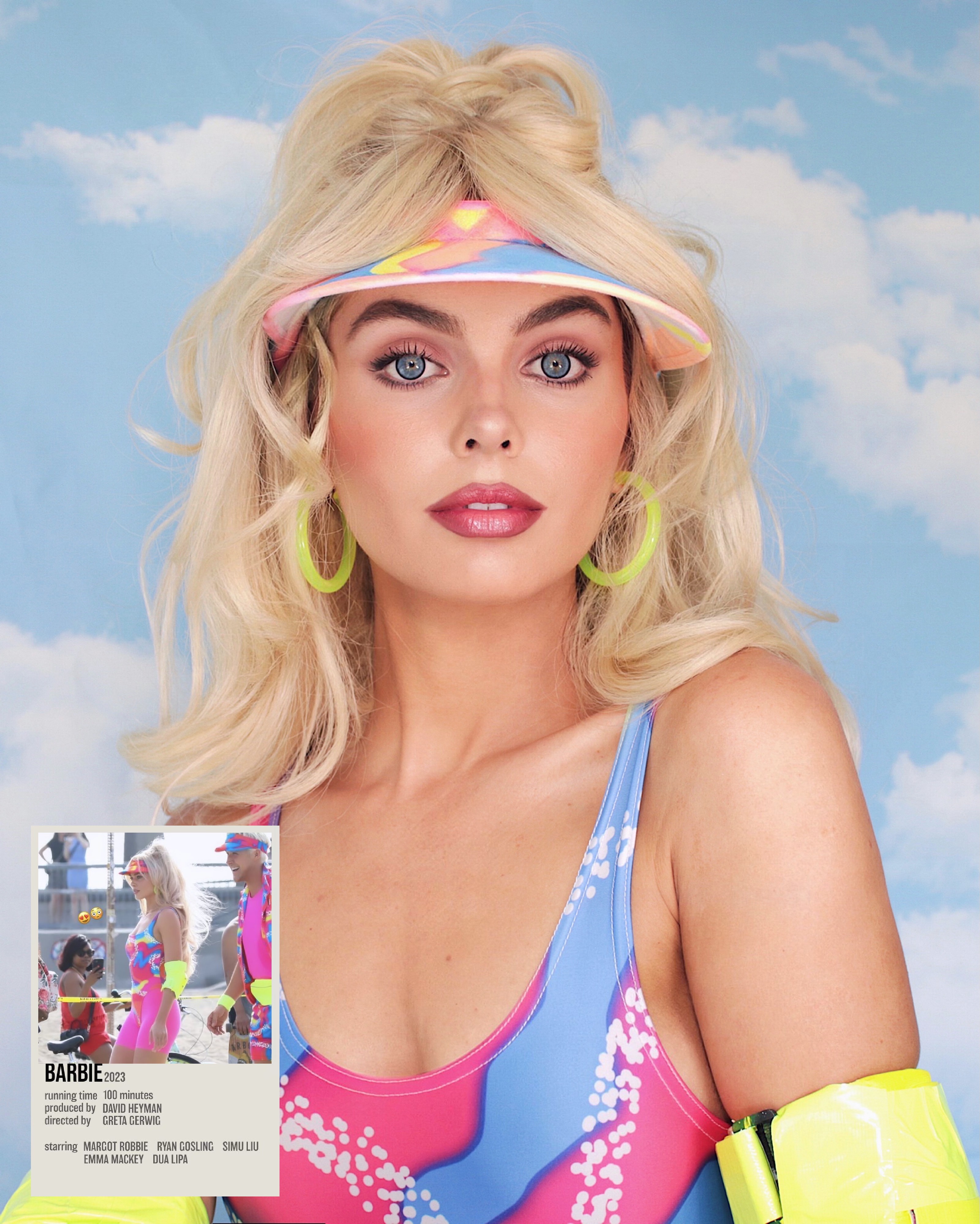 Margot Robbie Barbie makeup recreation by Jackie Wyers