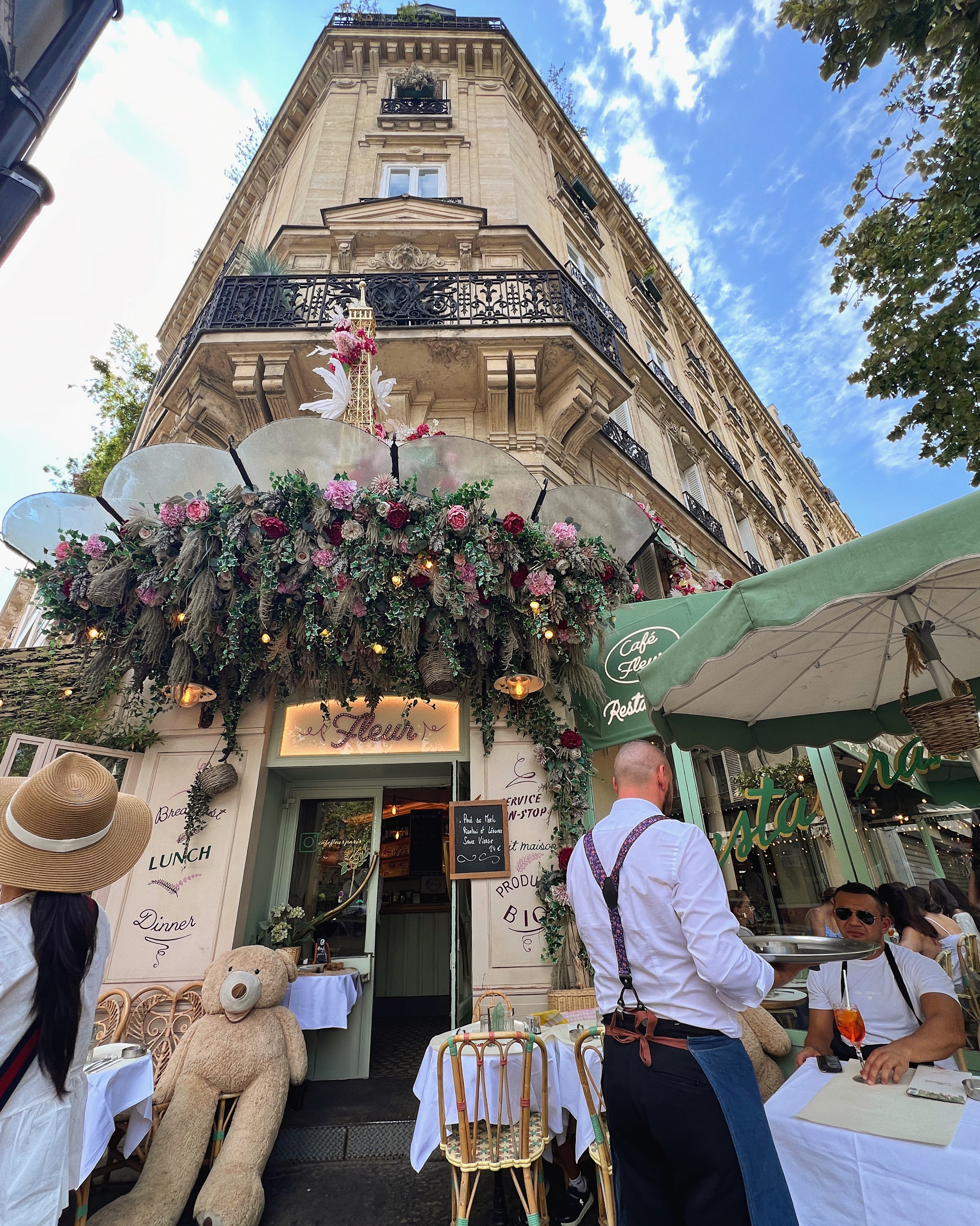 Exterior of Cafe Fleur in Paris