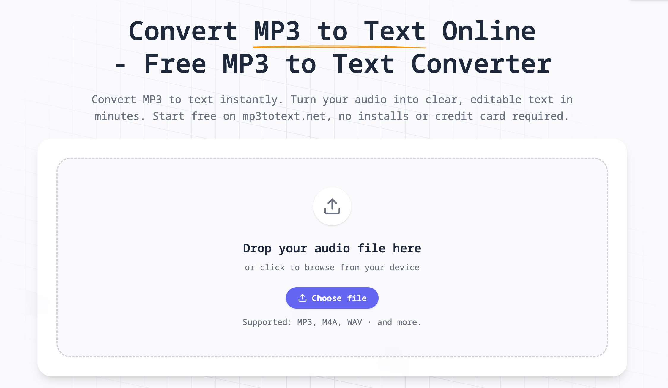 Free MP3 to Text Online Converter
