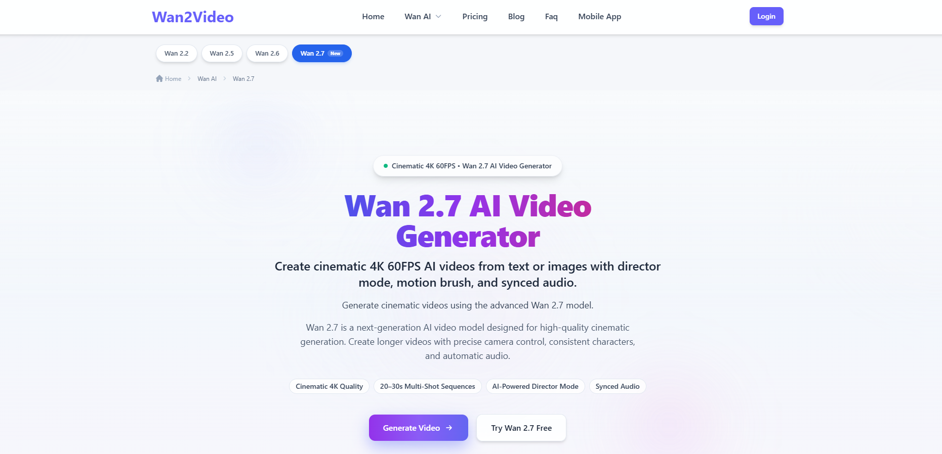 Wan 2.7 AI Video Generator
