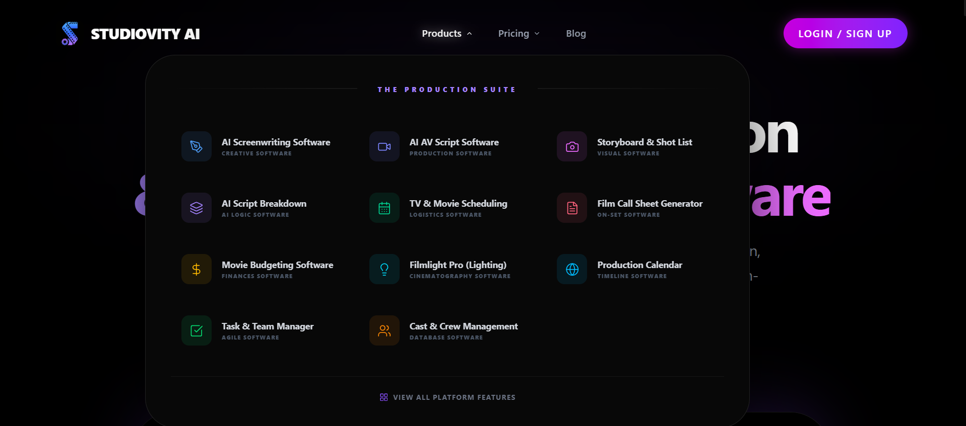 AI Pre Production Software | Studiovity